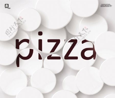 pizza字母立体背景