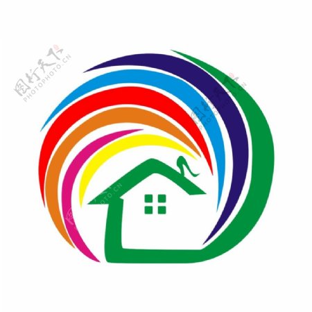 七彩虹幼儿园logo设计园徽标志标识