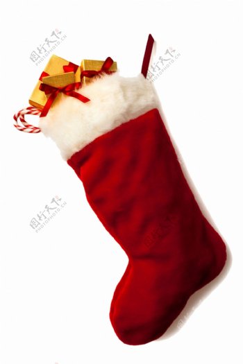 装满礼物的圣诞袜免抠png透明素材