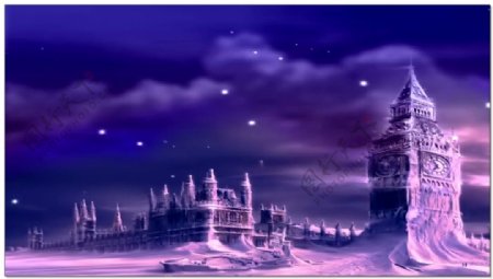 YM4734紫色冰雪城堡