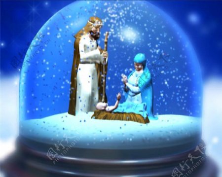 唯美梦幻圣诞玻璃雪球视频素材