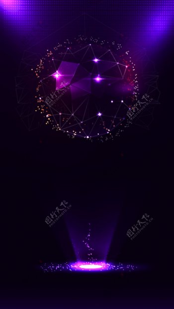 唯美紫色钻石H5背景素材