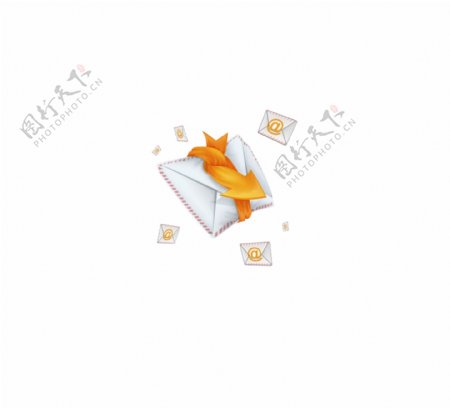 橙色邮箱邮件图标设计