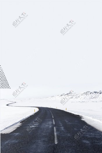 寒冷冬季公路背景