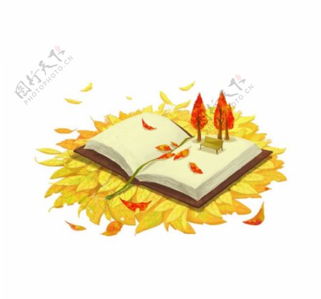 秋季书本元素设计