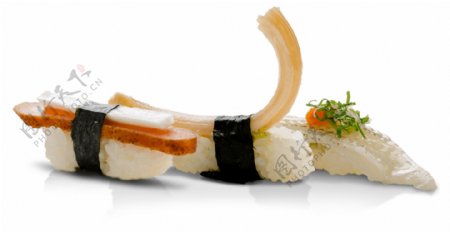 一份美味的寿司海鲜食品海带