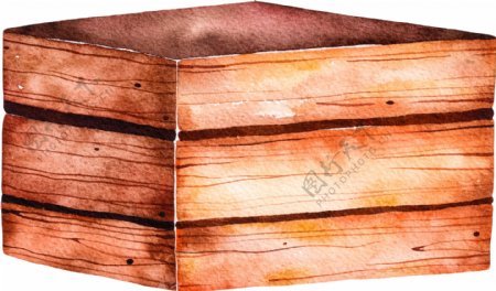 木质箱子卡通透明素材