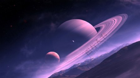 唯美紫色星球背景