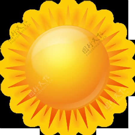 闪耀的黄色太阳免抠png透明素材