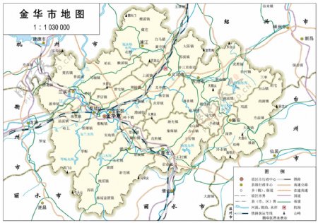 浙江省金华市标准地图32K