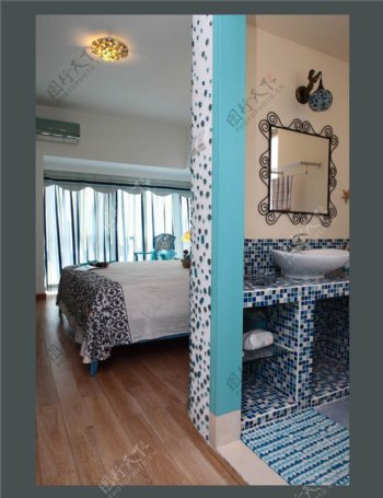 一居室地中海风格卧室装修效果图