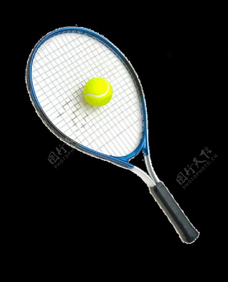 网球蓝色球拍免抠png透明素材
