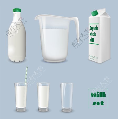 营养美味的牛奶插画