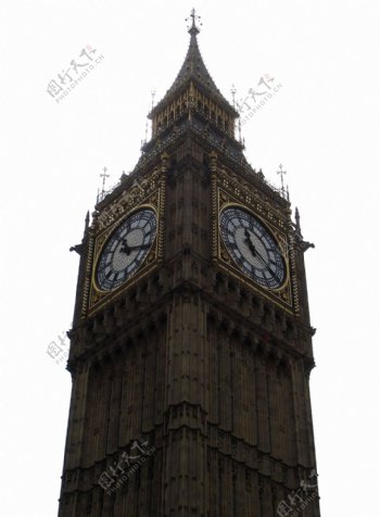 伦敦大本钟半侧面图免抠png透明图层素材