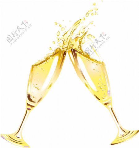 干杯香槟酒免抠png透明图层素材