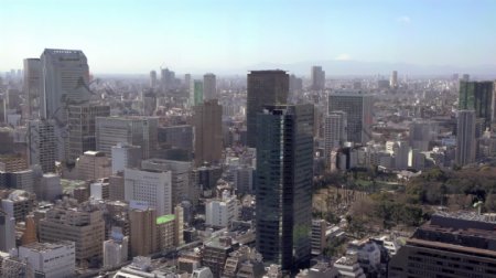 东京城市天际线广角镜头
