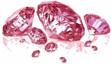 不同大小红色钻石免抠png透明素材