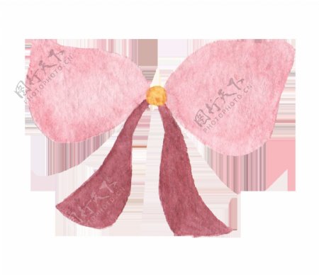粉色蝴蝶结卡通透明装饰素材