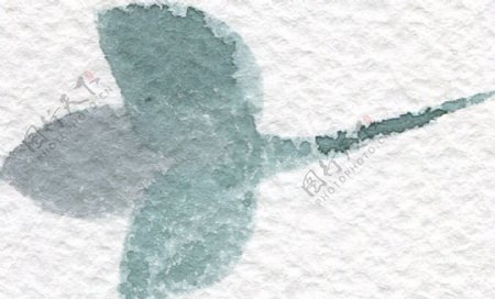 素雅阴影水墨植物卡通水彩透明素材
