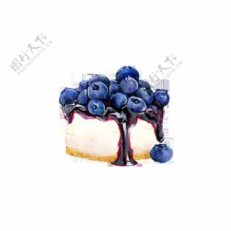 蓝莓蛋糕卡通透明素材
