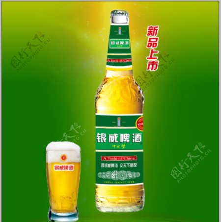 银威啤酒白瓶500ML宣传海报