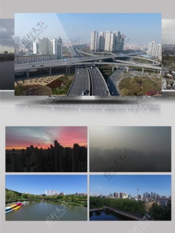 航拍天津建筑景观视频素材