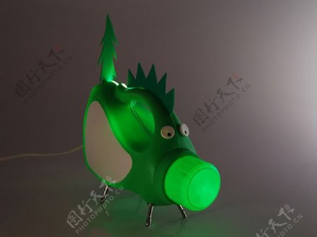 绿色DIY可爱的动物模型灯jpg