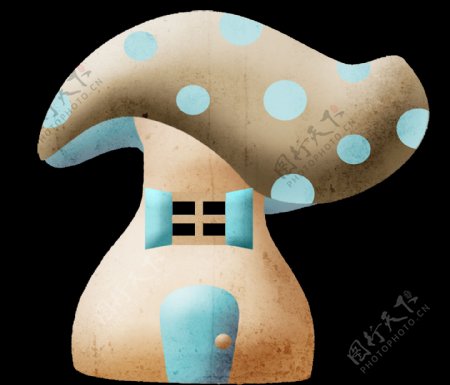 彩绘童话蘑菇屋图案元素