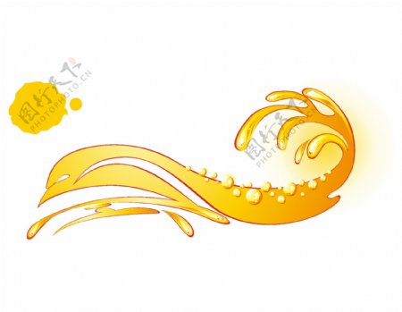 黄色液体水珠插画png元素
