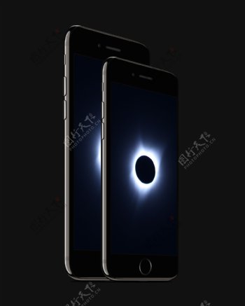 全黑色系苹果iPhone7贴图样机