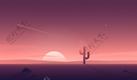 沙漠风景插画