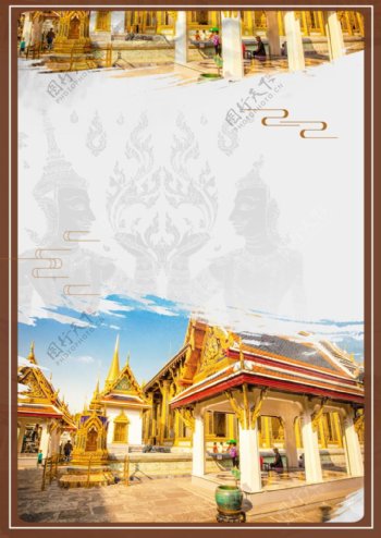 个性泰国皇宫海报背景模板设计