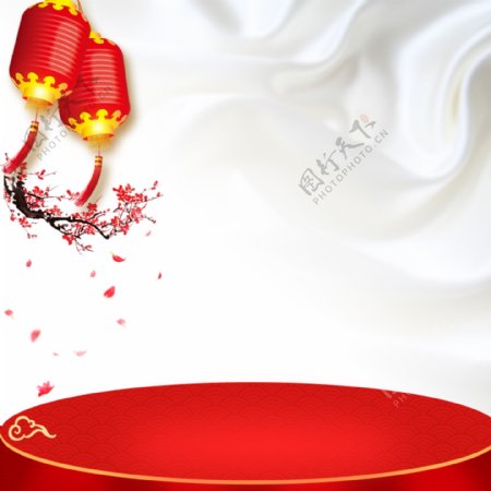 红色喜庆中国风春节主图背景