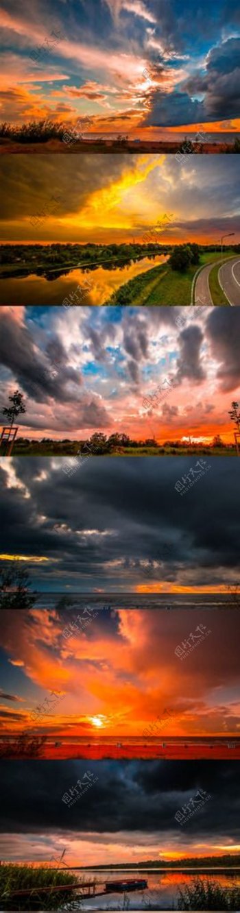 延时摄影美丽自然云层夕阳实拍