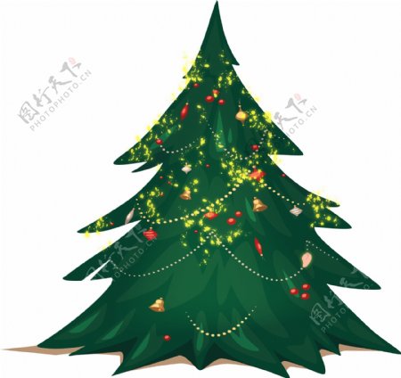 手绘卡通漂亮的圣诞树可商用元素