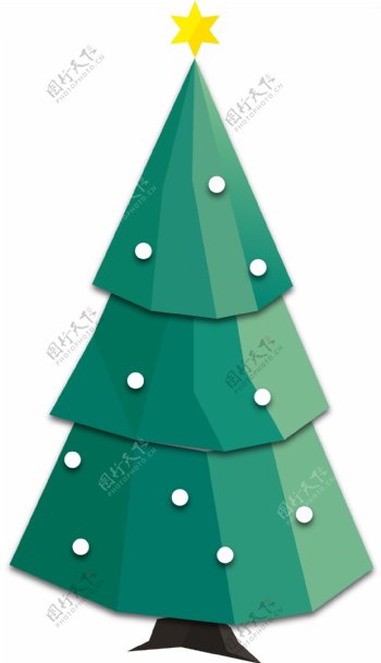 晶格扁平圣诞松树可商用元素