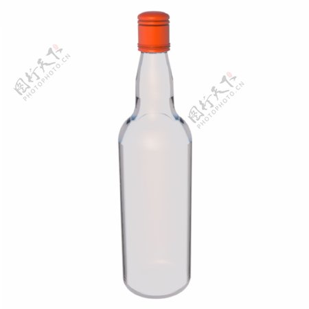 C4D立体玻璃啤酒瓶子