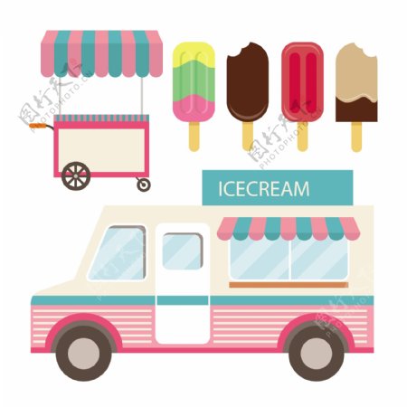 老式冰淇淋车推车