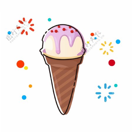 MBE卡通手绘冰淇淋甜筒食物美食