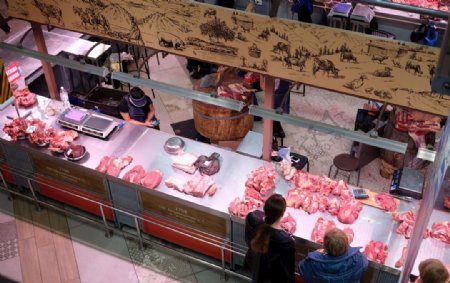 哈巴罗夫斯克中央市场肉铺
