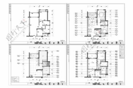 CAD两居室户型施工图纸