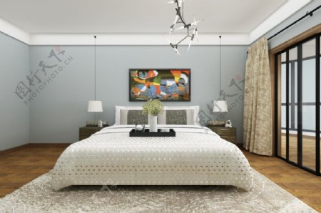 现代简约卧室装饰装修效果图