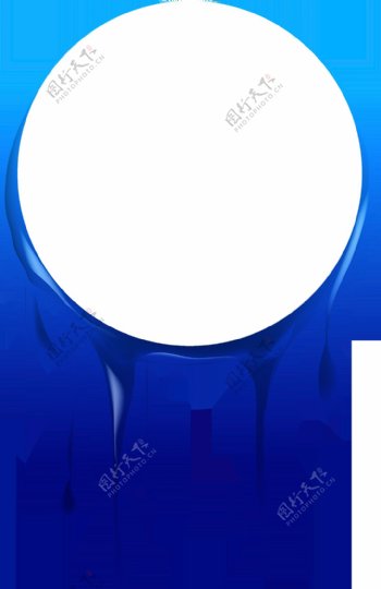 蓝色圆圈装饰png元素
