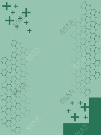 医疗细胞组织十字绿色简约扁平背景