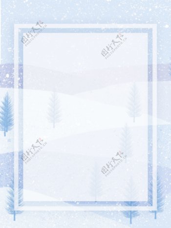 全原创手绘冬季雪景背景