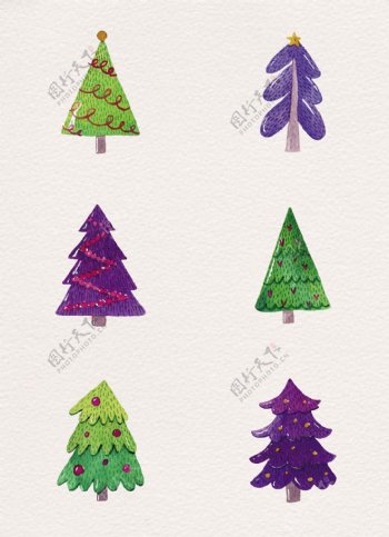 彩色创意圣诞树eps素材设计