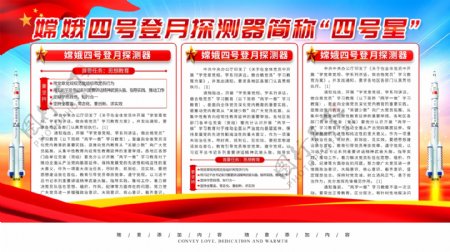 简约党建风嫦娥四号发射宣传展板psd