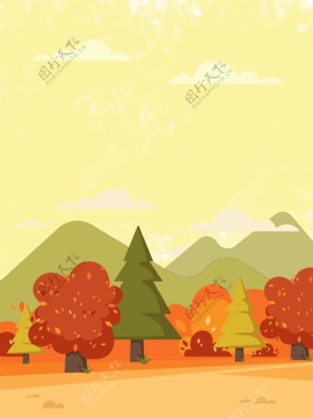 黄色秋天树叶背景