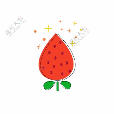 MBE图标元素之卡通可爱水果图案草莓