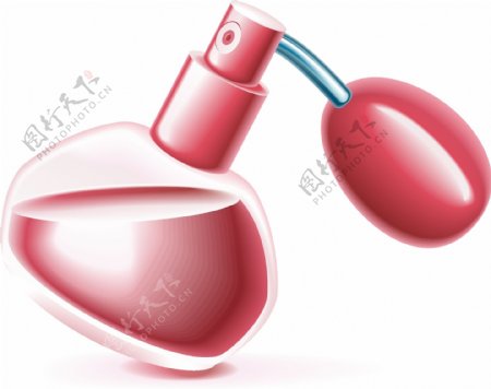 卡通精致粉色香水瓶矢量元素